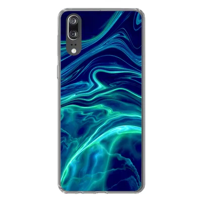 Produktbild von MuchoWow® Handyhülle Schutzhülle Hülle für Huawei P20 Abstrakt - Wellen - Design Silikon Softcase Handy Hülle - Hardcover