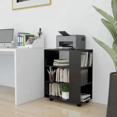 Obrázok produktu pre vidaXL Skriňa na kolieskach čierna 60x35x75 cm Drevo Materiál