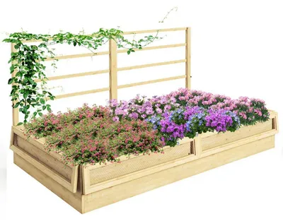 Obrázek produktu pro Pěstební nádoba s opěrnou konstrukcí pro popínavé rostliny | Barva: přírodní | Rozměry: 183 x 98,5 x 95 cm