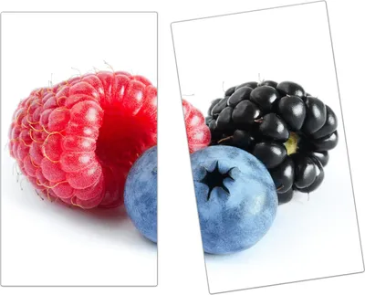 Produktbild von Spritzschutz Herdabdeckplatte Schneidebrett aus Glas Dreierlei Beeren 2-Teilig (60x52cm)