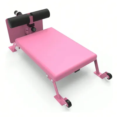 Produktbild von Verstellbare Nordic Hamstring Bank - Trainingsbank für Beine und Gesäß - Kompakt für Home Gym - Mit Rollen - Belastbar bis 204 kg - Pink