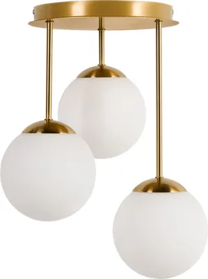 Produktbild von BELIANI Deckenleuchte Messing 3-flammiger mit Metalllampenschirm im modernen Stil
