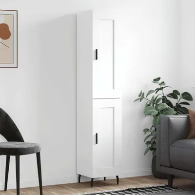 Obrázek produktu pro vidaXL Highboard White 34,5x34x180 cm výrobek z odvozeného dřeva