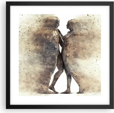 Produktbild von Gerahmtes Poster - Schwarzer Rahmen - Staub eine Frau ein Mann der Liebe - 40x40 cm - Wand Bild - Wanddeko - Wandbilder - Wandposter - Bilderrahmen - Bilder - Kunstdruck - Wandbild - P2BAC40x40-3102