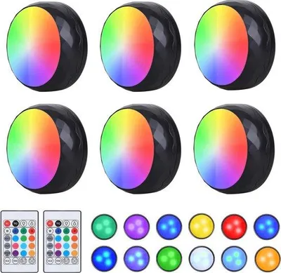 Obrázek produktu pro Sada 6 kusů bezdrátových RGB LED žárovek s dálkovým ovládáním a časovačem