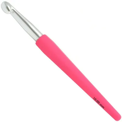 Produktbild von Lana Grossa Wollhäkelnadel Design Color mit Soft-Griff, Wollhäkelnadeln:Ø 10.0 mm pinker Soft-Griff