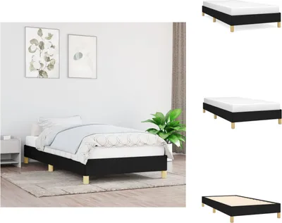 Immagine prodotto di vidaXL Struttura letto nera 90x200 cm in tessuto - Letti e strutture letto