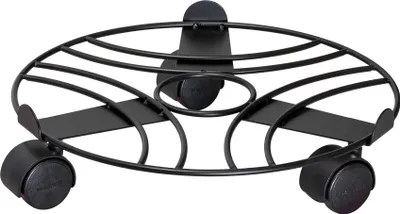 Produktbild von WAGNER Pflanzenroller BLACK EDITION Ø 30 x 6,5 cm, für innen, Stahl, schwarz, Randbegrenzung, Tragkraft 60 kg - 20093501