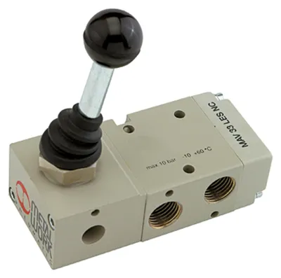 Produktbild von Riegler 3/2-Wegeventil, man. 90° Hebel monostabil G 1/8