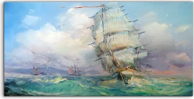 Produktbild von Coloray Canvas 120x60  Wandbild Leinwand Bilder Meereslandschaft Ozean Schiff Seesturm