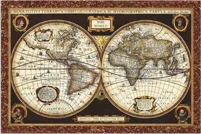 Produktbild von ARTland Wandbild Alu für Innen & Outdoor Weltkarte Größe: 90x60 cm