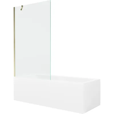 Obrázok produktu pre Mexen Cubik obdĺžniková vaňa 150 x 70 cm s obkladom a 1-krídlovou sprchovou zástenou 100 cm, Transparentné, Zlatá - 550315070X95