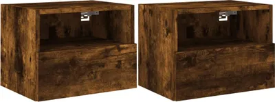Produktbild von vidaXL TV-Wandschränke 2 Stk. Räuchereiche 40x30x30 cm Holzwerkstoff