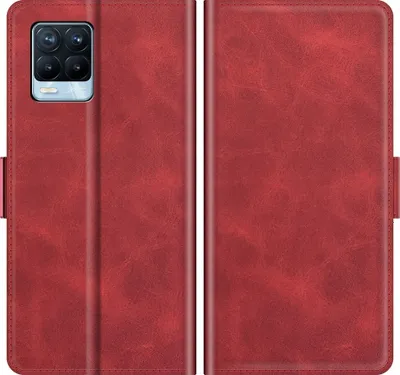 Produktbild von Mobigear Slim Magnet  Realme 8 Pro Hülle Klapphülle Geldbörse - Rot