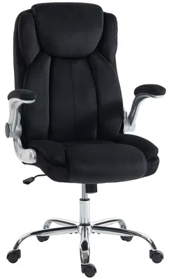 Produktbild von Ergonomischer Bš¹rostuhl mit hoher Rš¹ckenlehne, klappbaren Armlehnen, Federkernsitz, h?henverstellbar, schwarz