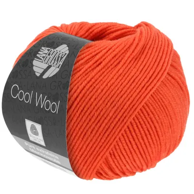 Produktbild von Lana Grossa COOL WOOL 50 g pflegeleichtes Strickgarn aus extrafeiner Wolle 95 Farben Farbe 2060 - Koralle