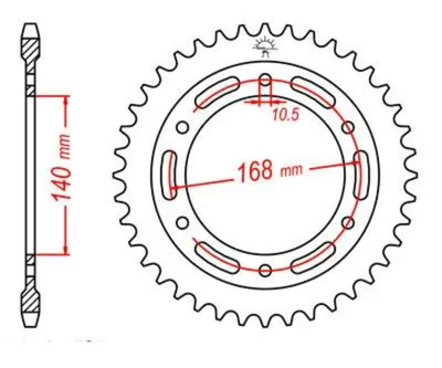 Obrázok produktu pre JTSPROCKETS reťazové koleso JTR3.42 zadné z uhlíkovej ocele