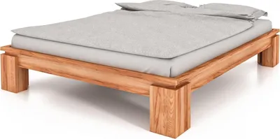 Produktbild von Bett Tinci 4 in 100x200 cm aus Kernbuche massiv ohne Holzkopfteil