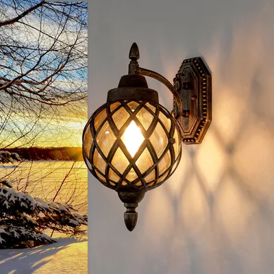 Produktbild von Außenleuchte Wand IP44 E27 in Kupfer antik Glas Aluminium Rustikal Hof Haus Wandlampe außen