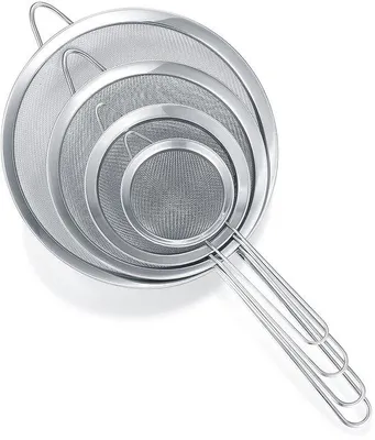 Produktbild von Ibenzoa® Küchensieb-Set 4er – feinmaschige Siebe aus rostfreiem Edelstahl, stapelbar & multifunktional