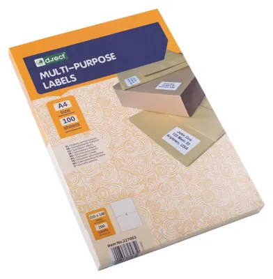 Zdjęcie produktu dla ETYKIETY SAMOPRZYLEPNIE A4-2 etykiety 210X148 mm 100 arkuszy
