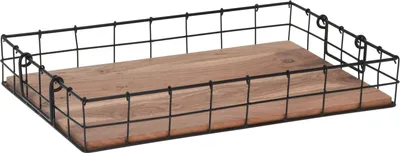 Image de Plateau en mangue avec bord en métal - env. 44 x 28 cm