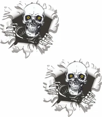 Produktbild von Aufkleber Einschussloch 2 x 45 mm Motiv Totenkopf
