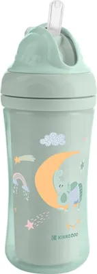 Obrázek produktu pro KikkaBoo hrnek se silikonovým brčkem Moony me Mint