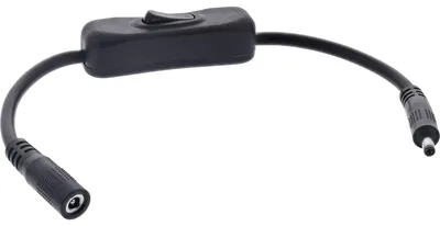 Immagine prodotto di Cavo DC InLine® con interruttore, DC ST/BU 4,0x1,7 mm, AWG 18, nero, 0,20 m