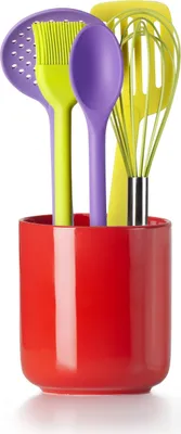 Image de Porte-ustensiles de cuisine Ibili, en porcelaine, 12 x 14 cm, rouge