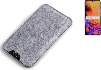 Produktbild von K-S-Trade Filz Handyhülle kompatibel mit ZTE Axon 30 Pro Schutzhülle Filztasche Filz Tasche Case Sleeve Handy Hülle Filzhülle grau