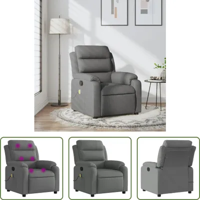 Obrázok produktu pre The Living Store masážne kreslo tmavosivá látka