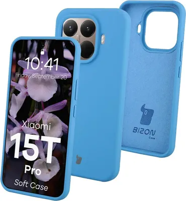 A blue silicone phone case is shown, with a phone inside it, and another case is shown from the inside.