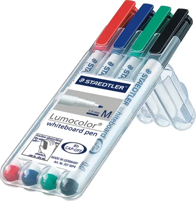 Produktbild von Staedtler - Filz -Tip Pen 301 Whiteboard um 1 mm Arsch | Packen Sie ein 4 -Stück | 10 Stück