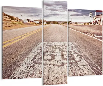 Produktbild von Bild auf Leinwand - Leinwandbild - USA Route 66 Reise - 95x80cm - Wand Bild - Wanddeko - Wandbilder - Leinwanddruck - Bilder - Kunstdruck - Wanddekoration - Leinwand bilder - Wandkunst - CB95x80-2712