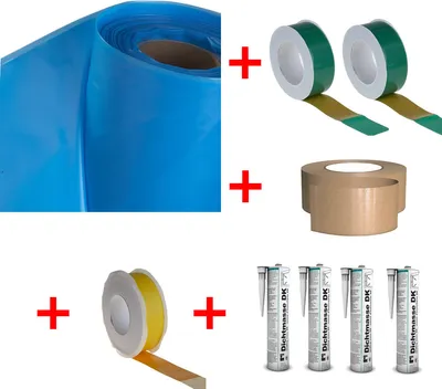 Produktbild von Dampfsperrsystem PE125 Dampfsperrfolie 2x50m + 150m² Dichtmaterial + defixx20
