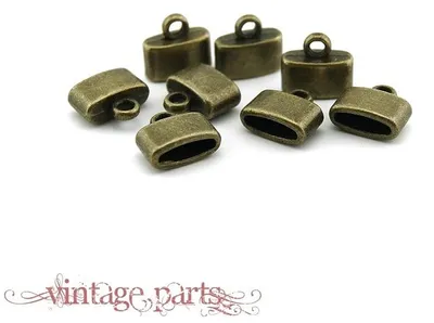 Produktbild von Vintageparts 10 Endkappen antik Bronze für 9 mm breite Bänder