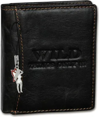 Zdjęcie produktu dla Skórzany portfel Wild Things Only brązowy z blokadą RFID 9x2x10cm OPJ115N