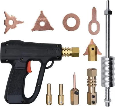 Produktbild von 20-teiliges Ausbeulspotter-Set aus Kohlenstoffstahl mit 36 cm Gleithammer, Punktschweißpistole und Karosserie-Zubehör für Kfz, Werkstatt, Reparatur und Wartung