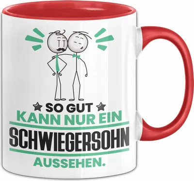 Produktbild von Schwiegersohn Geschenk Tasse So Gut Kann Nur Ein Schwiegersohn Aussehen Geschenkidee Kaffee-Becher (Rot)