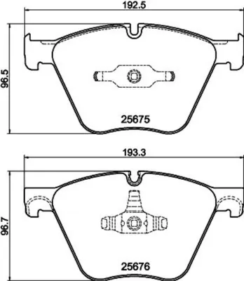 Produktbild von HELLA Bremsbeläge Satz Vorne Bremsklötze für BMW 7 (F01, F02, F03, F04) 8DB 355 040-371