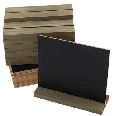 Produktbild von Set aus 16 kleinen Tafeln mit Holzständer - 15 x 13 cm
