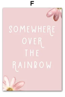 Produktbild von Poster Kinderzimmer Regenbogen Hase Name Personalisiert Rosa · Kinderzimmer Bilder · Wand Deko · Kunst Druck · Deko Print · ohne Rahmen · Motiv D · 40 × 60 cm