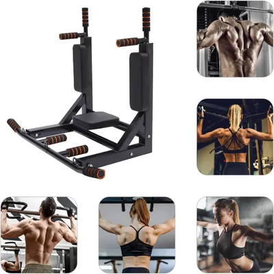 Produktbild von Optrekstange für Wandmontage – Klimmzugstange – Krafttraining – Vielgriffdesign – 95 x 77 cm – Schwarz