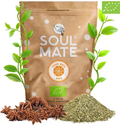 Produktbild von Soul Mate - Mate Tee Bio Orgánica Anis 500g - Mit Anissamen - Rauchfrei Mild - Natürliche Energie - Luftgetrocknet - Yerba Mate Brasilien