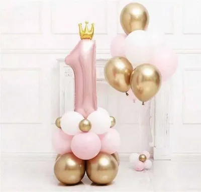 Zdjęcie produktu dla Zestaw balonów 1 różowa CYFRA + BALONY LATEKSOWE
