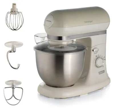 Küchenmaschine 5,5 l Edelstahl, 7 Stufen, 1200 W, pastellbeige