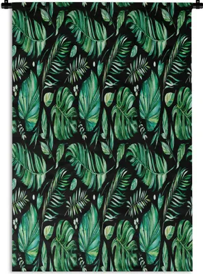 Produktbild von MuchoWow® Wandteppich Wandbehang Vintage - Blätter - Pflanzen 60x90 cm Tapisserie Dekoration Wandtuch - Foto-Teppich - Abwaschbar