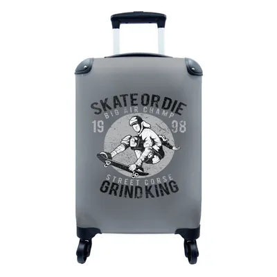 Obrázek produktu pro Kufr Příruční zavazadlo na kolečkách Malý cestovní kufr na 4 kolečkách Skateboard - Muž - Vintage - Velikost kabiny < 55x40x23 cm a 55x40x20 cm -