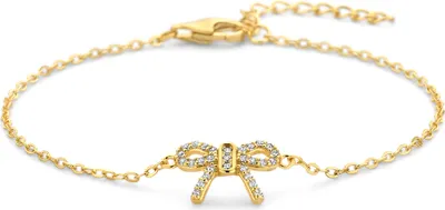 Produktbild von New Bling - 9NB-1547 - zilveren armband met strik - 925 sterling silver - Gold plated - 16+3cm